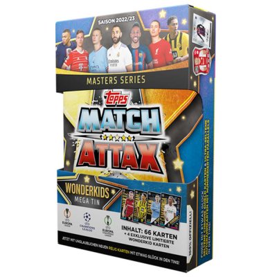 Jalkapallokortit Mega Tin Uefa Champions League Europa League Conference League 2022/23 Limited Edition Wonderkids keräilykortit