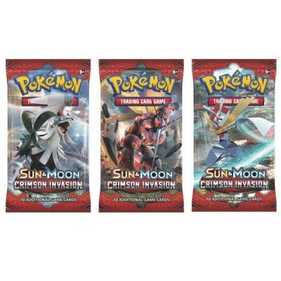 Pokemon Sun & Moon Crimson Invasion Booster -keräilykortit 3-pack