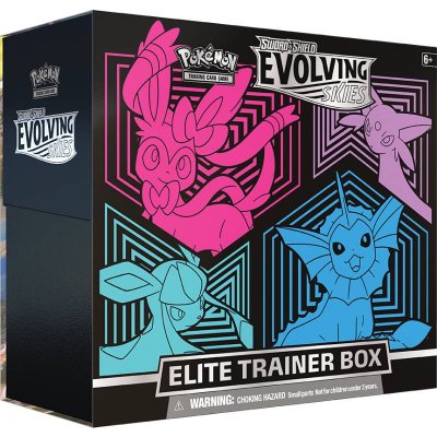 Pokémon Elite Trainer Box  Sylveon Vaporeon Glaceon Espeon keräilykortit Sword & Shield Evolving Skies