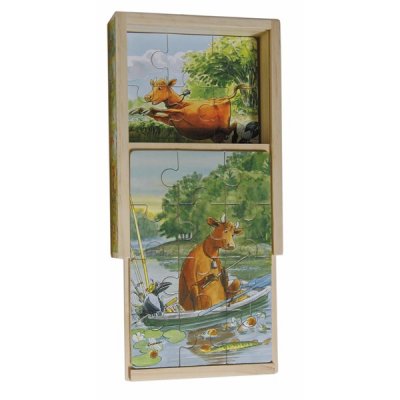 Mamma Mu Drawer -puinen palapeli 4-in-1