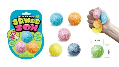 Fresh And Crispy Squeeze Neon Squishy pallo 3-pakkaus