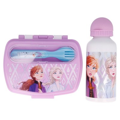 Disney Frozen Lounassetti, jossa on lounasrasia, pullo ja ruokailuvälineet