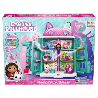 Gabby's Doll Cabinet Purr Täydellinen nukketalo äänellä