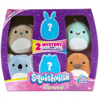 Pehmeitä leluja Squishville Down Under Squad mini Squishmallows 6cm 6 kpl