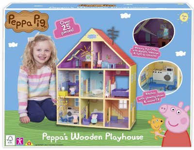 Pipsa Possu Suuri puinen leikkimökki äänellä ja valolla