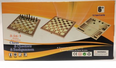 Lautapelejä shakki, Tammi ja backgammom 3-in-1 on brädbox!