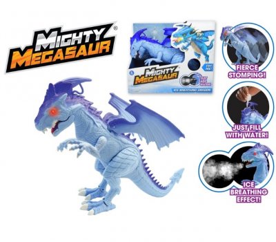 Mahtava Megasaur Ice Dragon valolla ja äänellä