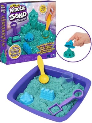 Kinetic Sand glitter Sandcastle vihreä setti