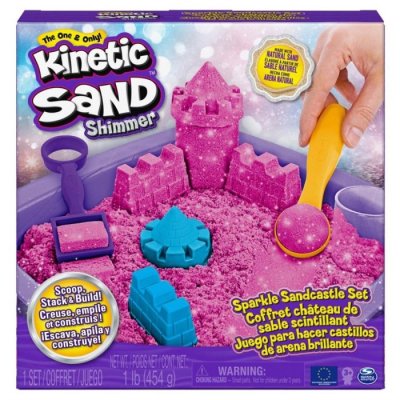 Kinetic Sand glitter Sandcastle pinkki setti