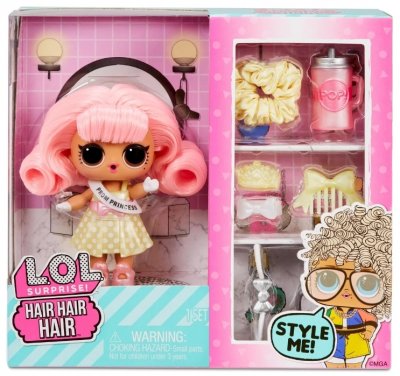 L.O.L. Surprise! Hair hair hair nukke vaaleanpunaiset hiukset, jossa 8 tarviketta, 1 kpl