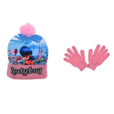 Miraculous Ladybug pinkki hattu ja hanskat
