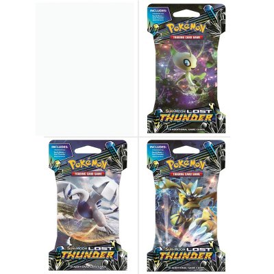 Pokemon 3-pack Aurinko ja kuu kadonnut Thunder Läpipainopakkaus Booster keräilykortit