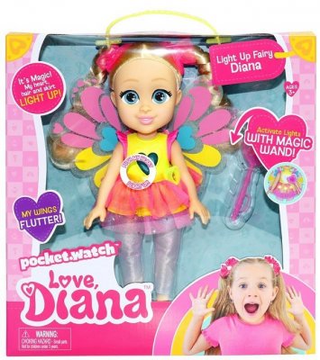 Rakkaus Diana Light Up Fairy, loistava nukke