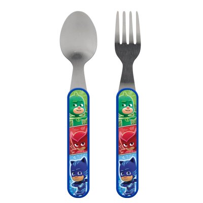 Pyjamat sankarit (Cat poika, Ugglis ja Gecko), lusikka ja haarukka