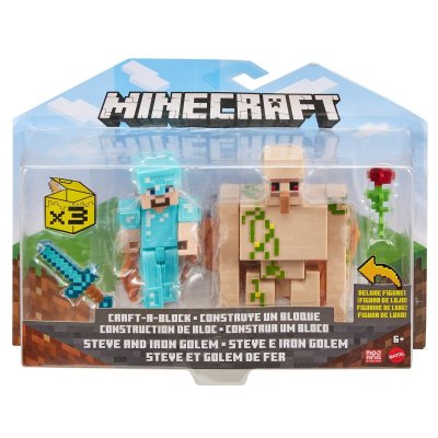 Minecraft Steve & Iron Golem figuurit 2 kpl