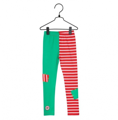 Peppi Pitkätossu vihreä/punaiset leggingsit