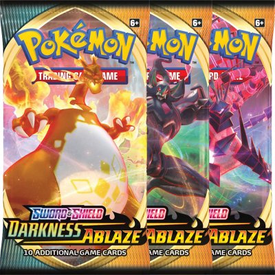 3-pack Pokémon Sword & Shield Darkness Ablaze Booster keräilykortit