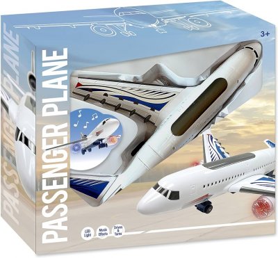 Lentokone valolla, äänellä ja liikkeellä