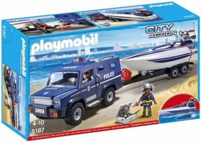 Playmobil City Action Poliisiauto ja moottorivene
