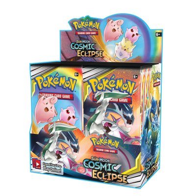 36-pack Pokémon Aurinko ja kuu Cosmic Eclipse Booster Display Box kortteja