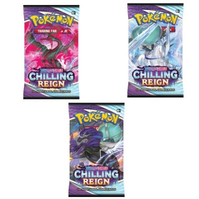 Pokemon 3-pack Booster -keräilykortit Sword & Shield Chilling Reign