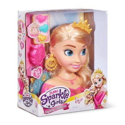 Sparkle Girlz prinsessa Styling pää Nukke blondi