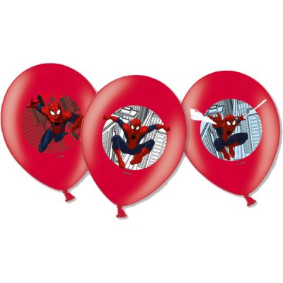 Spiderman ilmapallot, 6 kpl lateksia 28 cm