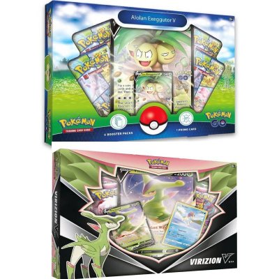Pokémon Go Alolan Exeggutor ja Virizion V Box Keräilykortit